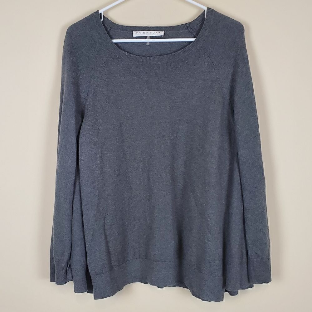 Trina Turk Dark Gray Sweater Capelet Size Large